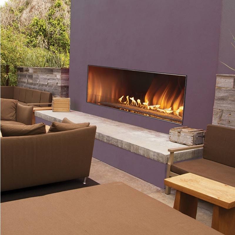 Carol Rose 48" Vent Free Outdoor Stainless Steel Linear Fireplace | OLL48FP