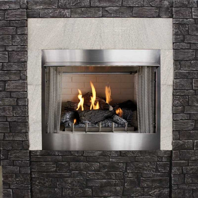 Carol Rose 36" Vent-Free Premium Outdoor Stainless Steel Gas Fireplace