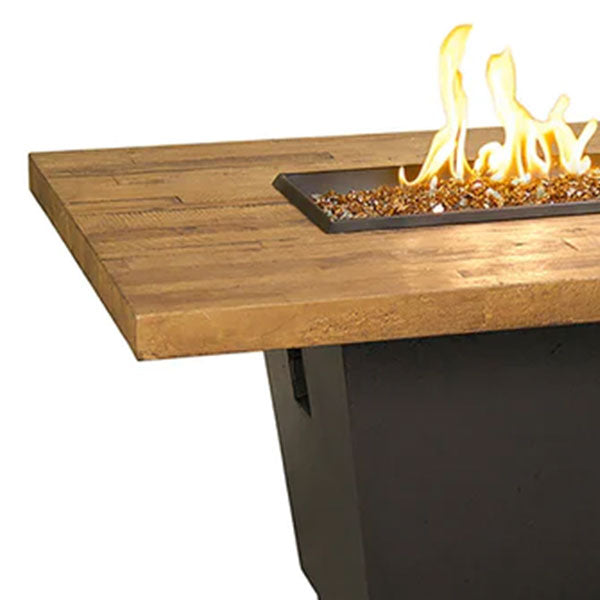 American Fyre Designs Rectangle Cosmopolitan French Barrel Oak Fire Table