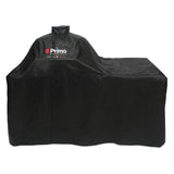 Primo Grill Cover for kamado grill in cypress countertop table