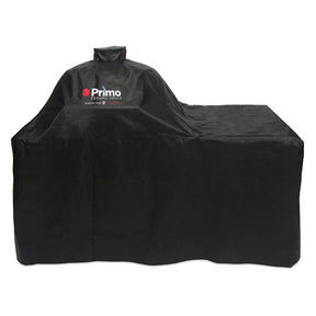 Primo Grill Cover for kamado grill in cypress countertop table