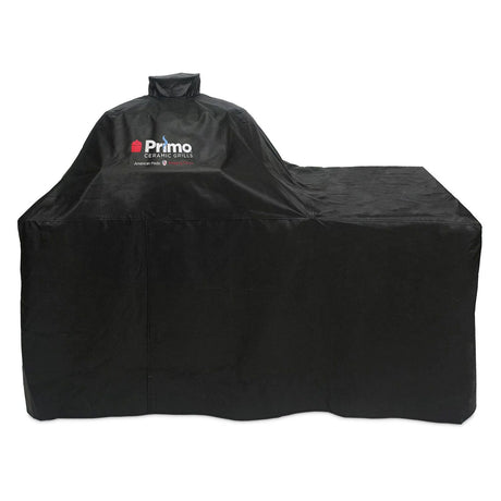 Primo Grill Cover for kamado grill in cypress countertop table