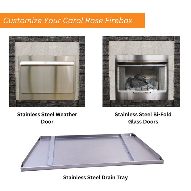 Carol Rose 42" Vent-Free Premium Outdoor Stainless Steel Firebox
