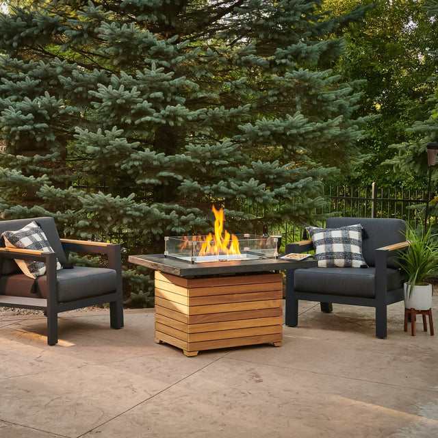 Darien Rectangular Gas Fire Pit Table 42"