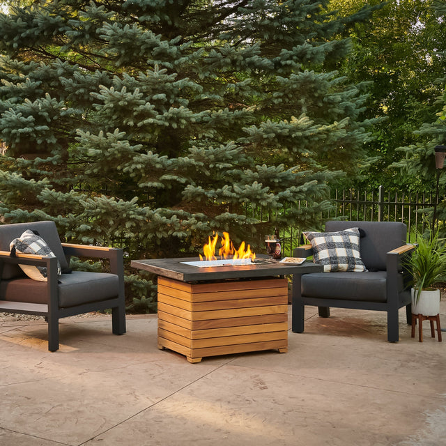 Darien Rectangular Gas Fire Pit Table 42"