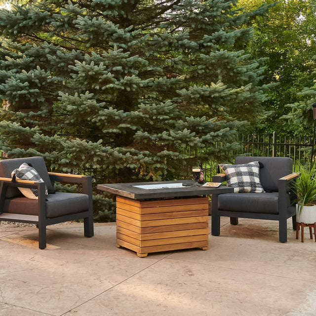 Darien Rectangular Gas Fire Pit Table 42"
