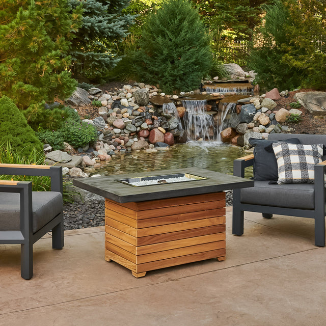 Darien Rectangular Gas Fire Pit Table 42"
