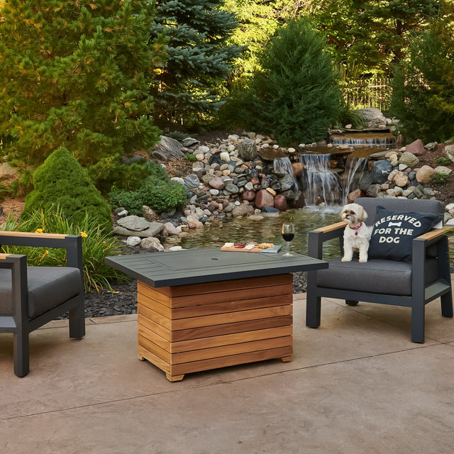 Darien Rectangular Gas Fire Pit Table 42"