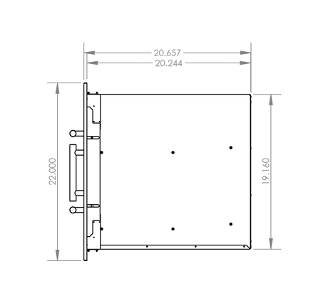 Summerset DC2-33 Access Door & Double Drawer Combo - side dimensions diagram