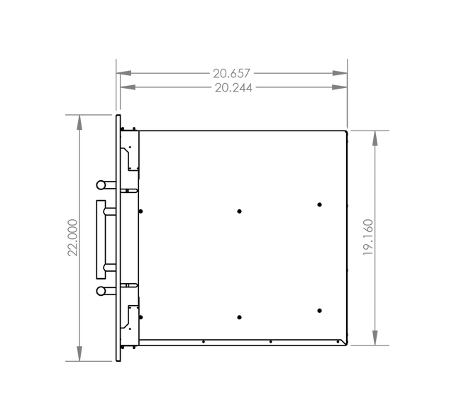 Summerset DC2-33 Access Door & Double Drawer Combo - side dimensions diagram