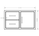 Summerset DC2-42 Drawer & Door Combo - front dimensions diagram