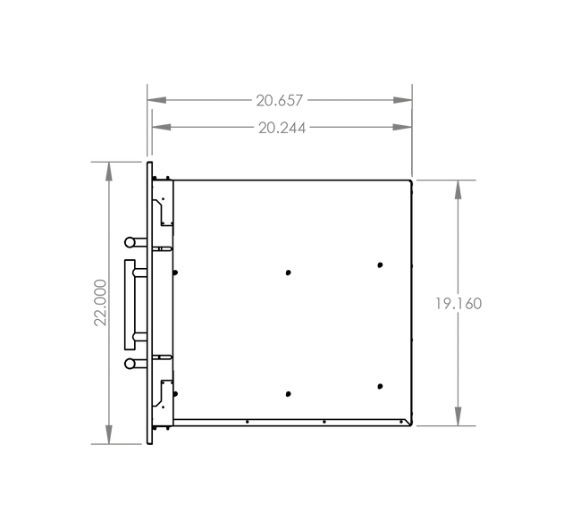 Summerset DC2-42 Drawer & Door Combo - side dimensions diagram