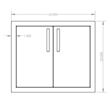 Summerset DD-26 Double Access Door - front dimensions diagram