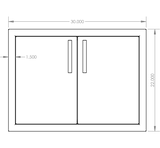 Summerset DD-30 Double Access Doors - front dimensions diagram