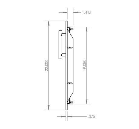Summerset DD-30 Double Access Doors - side dimensions diagram
