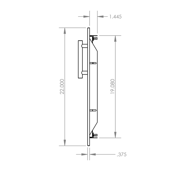Summerset DD-30 Double Access Doors - side dimensions diagram