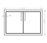 Summerset DD-33 Double Access Doors - front dimensions diagram