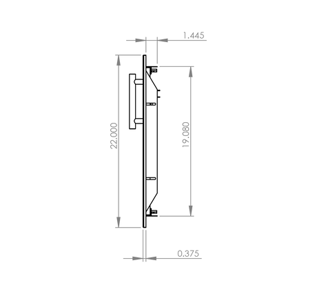 Summerset DD-33 Double Access Doors - side dimensions diagram