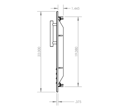 Summerset DD-33V Vented Double Access Door - side dimensions diagram