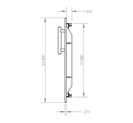 Summerset DD-36 Double Access Doors - side dimensions diagram