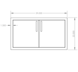 Summerset DD-39 Double Access Doors - front dimensions diagram
