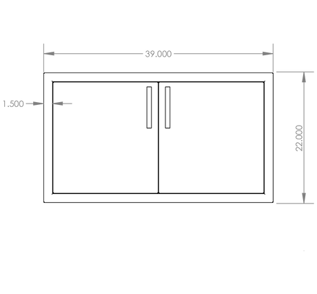 Summerset DD-39 Double Access Doors - front dimensions diagram