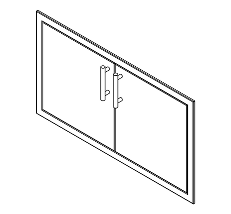 Summerset DD-39 Double Access Doors - isometric dimensions diagram
