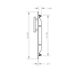 Summerset DD-39 Double Access Doors - side dimensions diagram