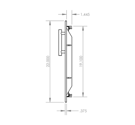 Summerset DD-39 Double Access Doors - side dimensions diagram