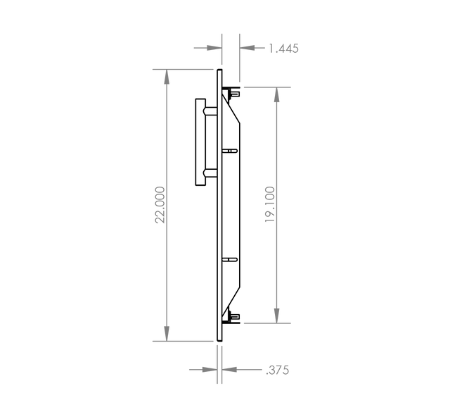 Summerset DD-39 Double Access Doors - side dimensions diagram