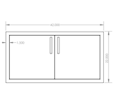 Summerset DD-42 Double Access Doors - front dimensions diagram