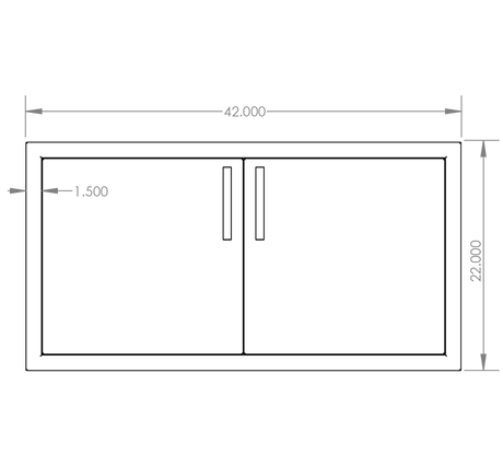 Summerset DD-42 Double Access Doors - front dimensions diagram