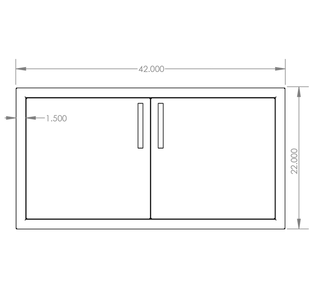 Summerset DD-42 Double Access Doors - front dimensions diagram
