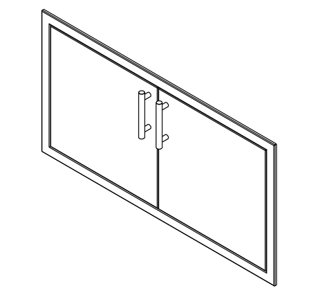 Summerset DD-42 Double Access Doors - isometric dimensions diagram