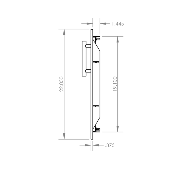 Summerset DD-42 Double Access Doors - side dimensions diagram