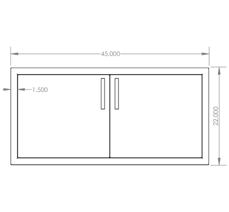 Summerset DD-45 Double Access Doors - front dimensions diagram
