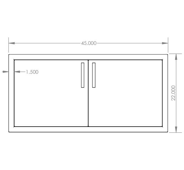 Summerset DD-45 Double Access Doors - front dimensions diagram