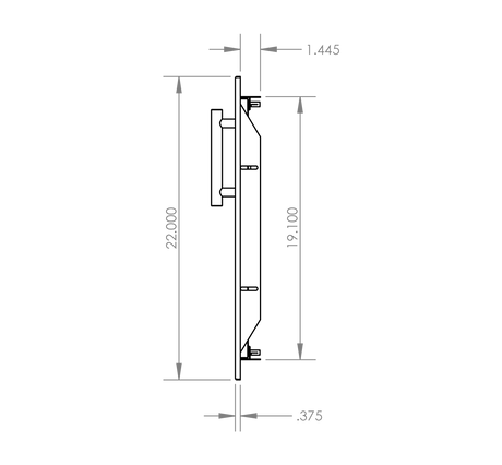 Summerset DD-45 Double Access Doors - side dimensions diagram