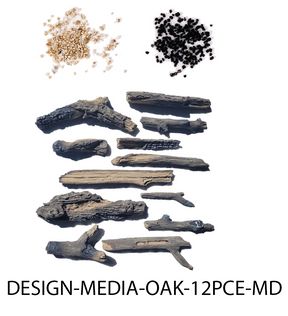 Amantii Oak 12-Piece Medium Log Media Kit | DESIGN-MEDIA-OAK-12PCE-MD