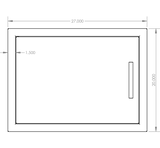 Summerset DH-27 Horizontal Access Door - front dimensions diagram