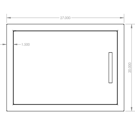 Summerset DH-27 Horizontal Access Door - front dimensions diagram