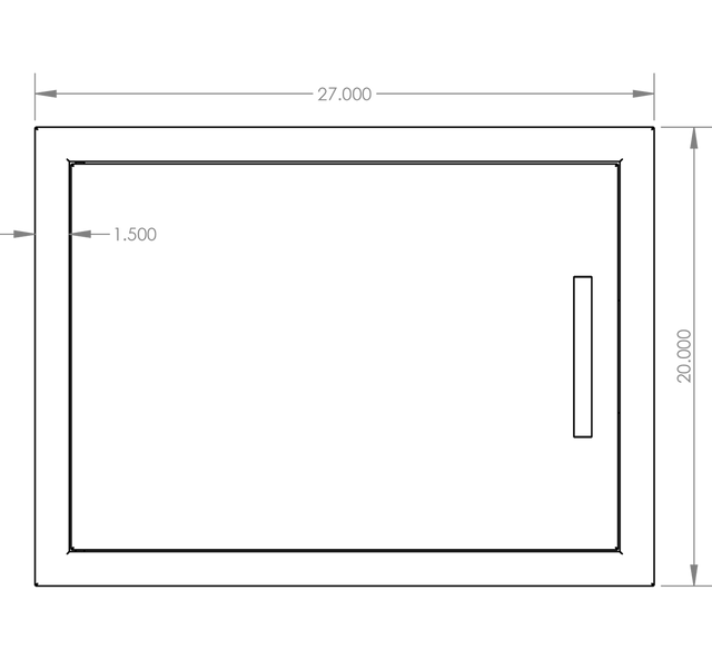 Summerset DH-27 Horizontal Access Door - front dimensions diagram
