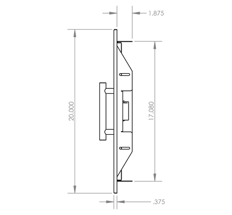 Summerset DH-27 Horizontal Access Door - side dimensions diagram