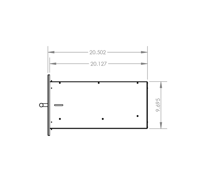 Summerset DR1-17 Single Drawer - side dimensions diagram