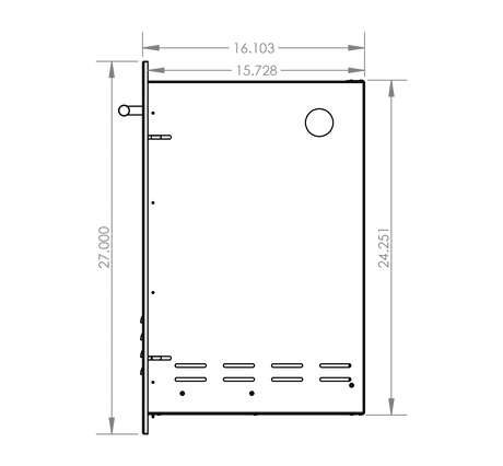 Summerset DR1-20LP Propane Tank Drawer - side dimensions diagram