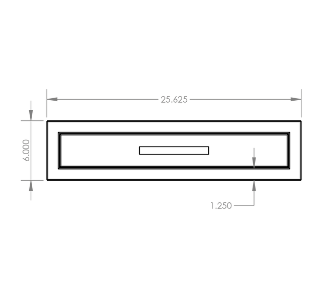 Summerset DR1-26U Utensil Drawer - front dimensions diagram