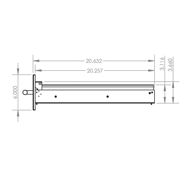 Summerset DR1-26U Utensil Drawer - side dimensions diagram