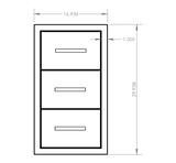 Summerset DR3-17 Triple Drawer - front dimensions diagram