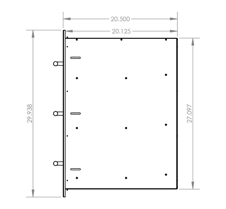 Summerset DR3-17 Triple Drawer - side dimensions diagram