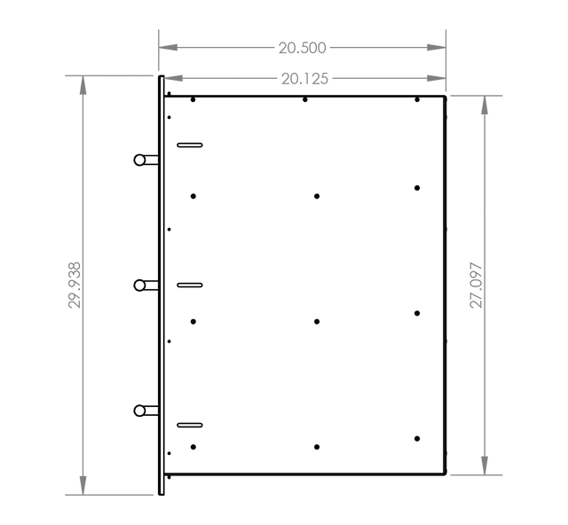 Summerset DR3-17 Triple Drawer - side dimensions diagram